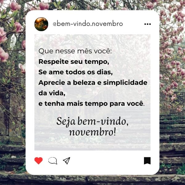 Bem vindo, Novembro: Por favor, seja incrível